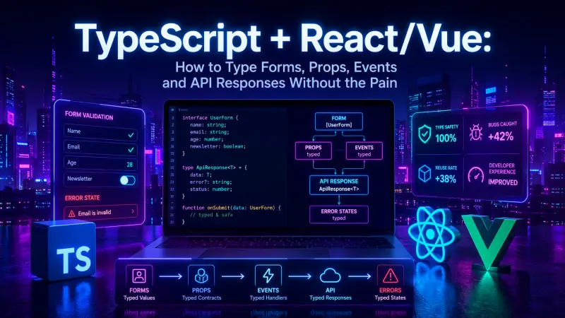 TypeScript Forms in React and Vue: Typed Props, Events, and APIs Without Pain