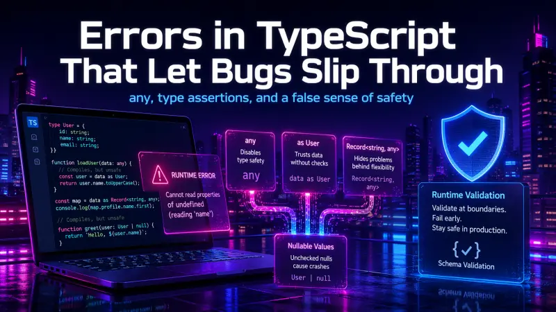 TypeScript Safety Traps: How any, as User, and Nulls Hide Bugs