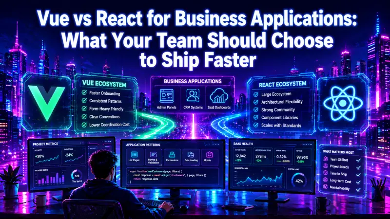 Vue vs React for Business Applications: What Helps Teams Ship Faster
