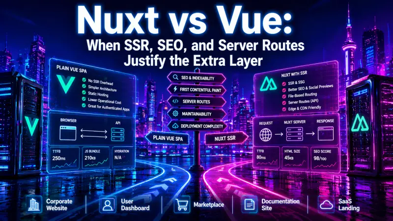 Nuxt vs Vue: When SSR, SEO, and Server Routes Justify the Extra Layer