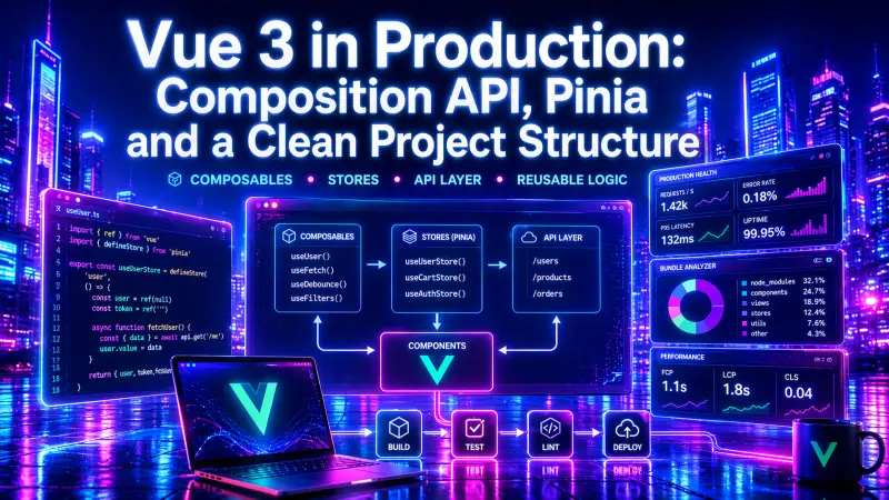 Vue 3 in Production: Composition API, Pinia, and Project Structure Without Spaghetti